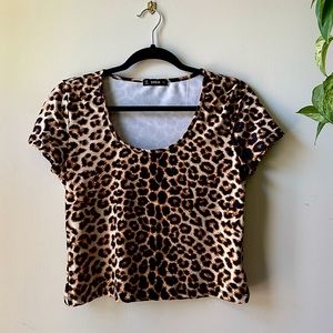 Leopard print crop top